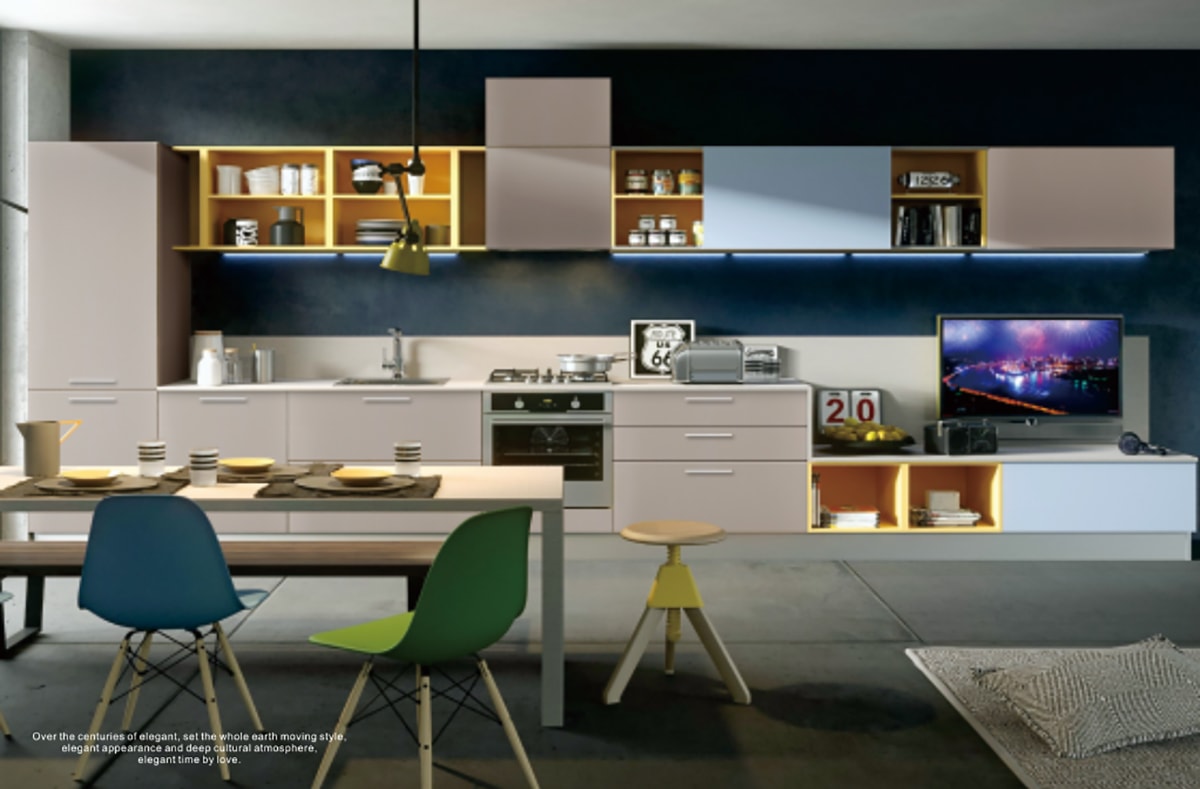 Modern UV High Gloss Custom Wooden Kitchen Cabinet ZH-945 03